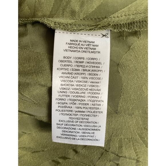 Lauren Ralph Lauren Palm Leaf Jacquard Sleeveless Dress Olive Green Size 16 NWT - Picture 13 of 13